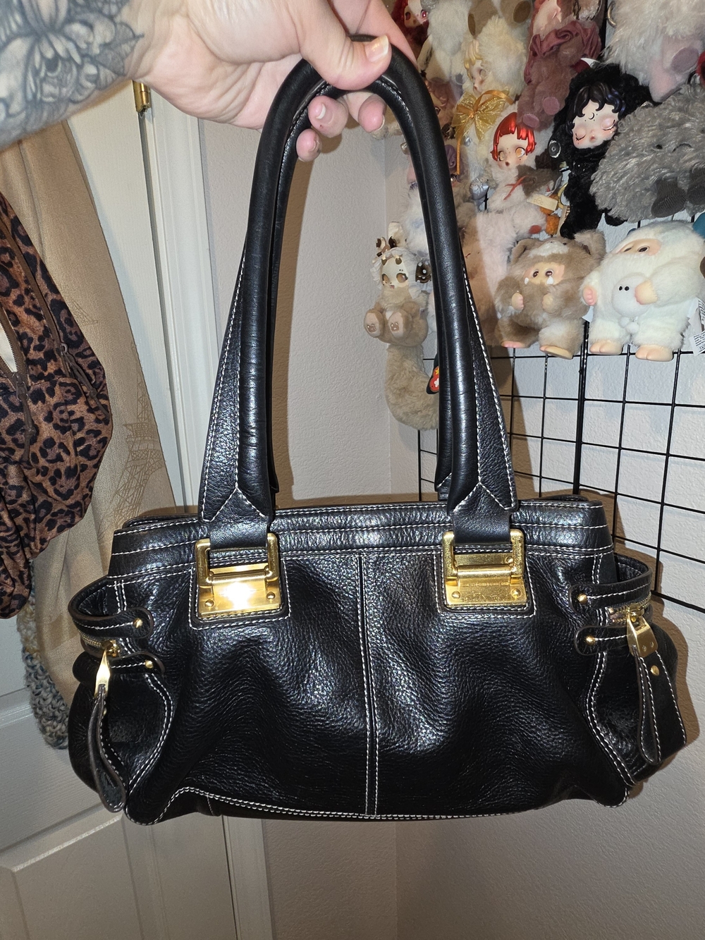 B. makowsky Black Shoulder Bag